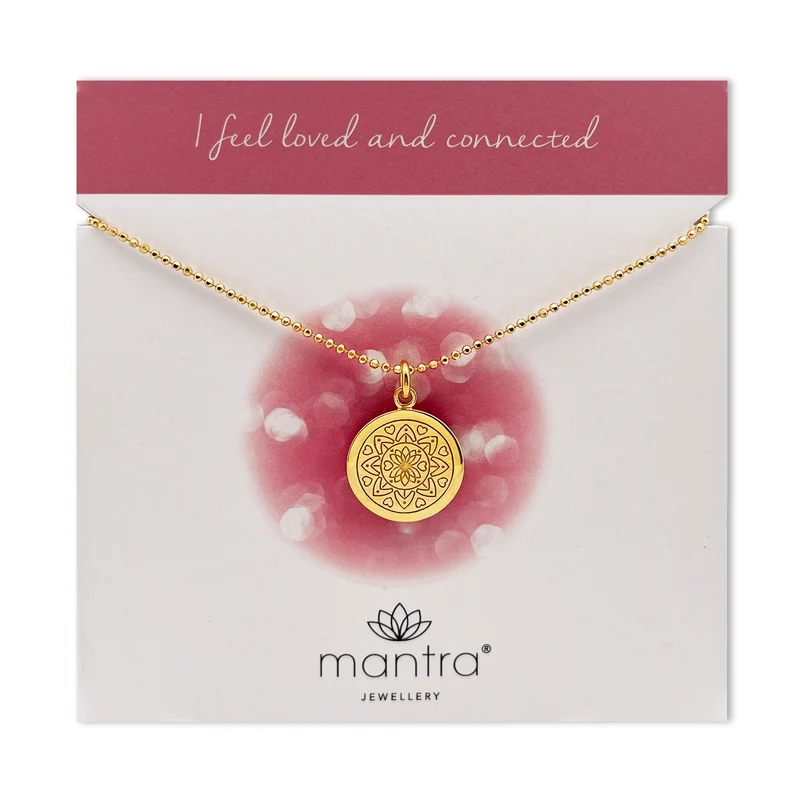 Love Mandala Disc Necklace in Gold