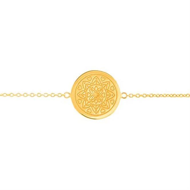 Love Mandala Disc Bracelet in Gold