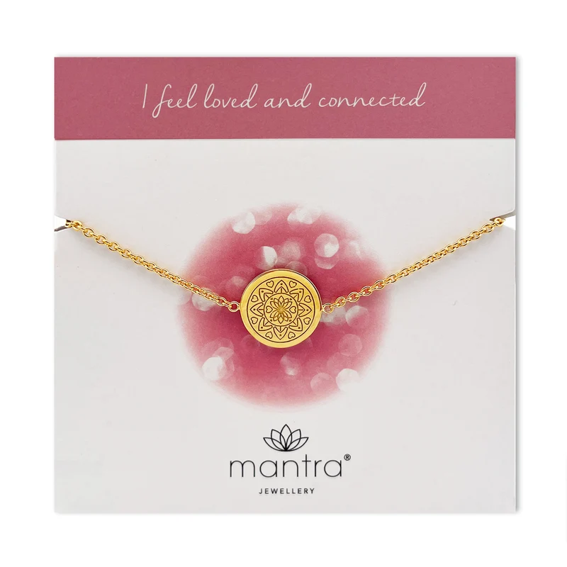 Love Mandala Disc Bracelet in Gold