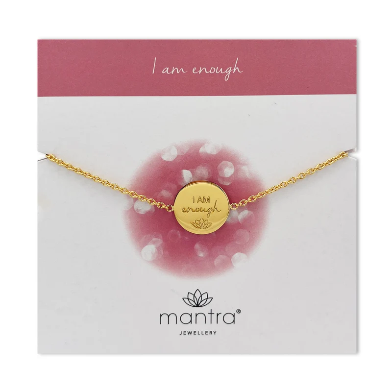 I am Enough Disc Bracelet in Gold