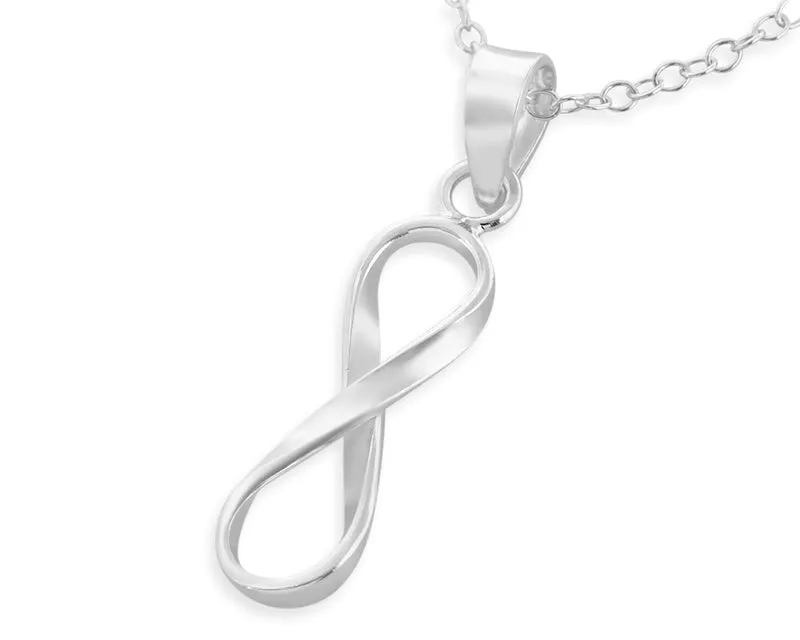 SILBERSCHMUCK INFINITY, KETTE UNENDLICHKEIT ZEICHEN, SILBERKETTE MIT ANHÄNGER