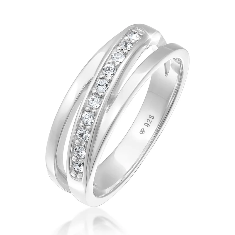 Bandring gedreht | Mit Kristallen von Swarovski® (Weiß)