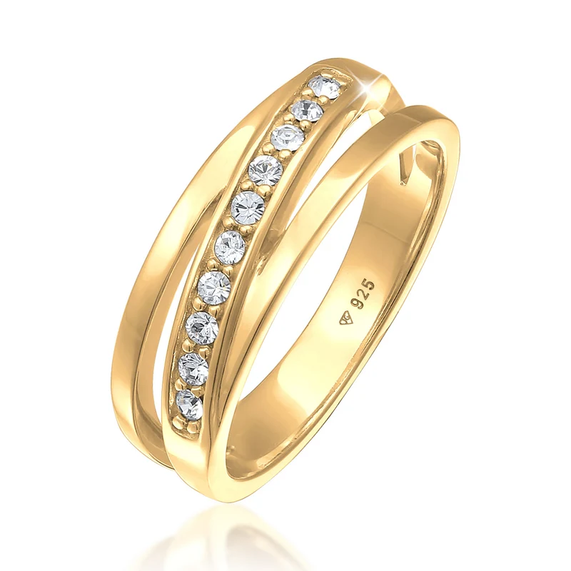Bandring gedreht | Mit Kristallen von Swarovski® (Weiß)