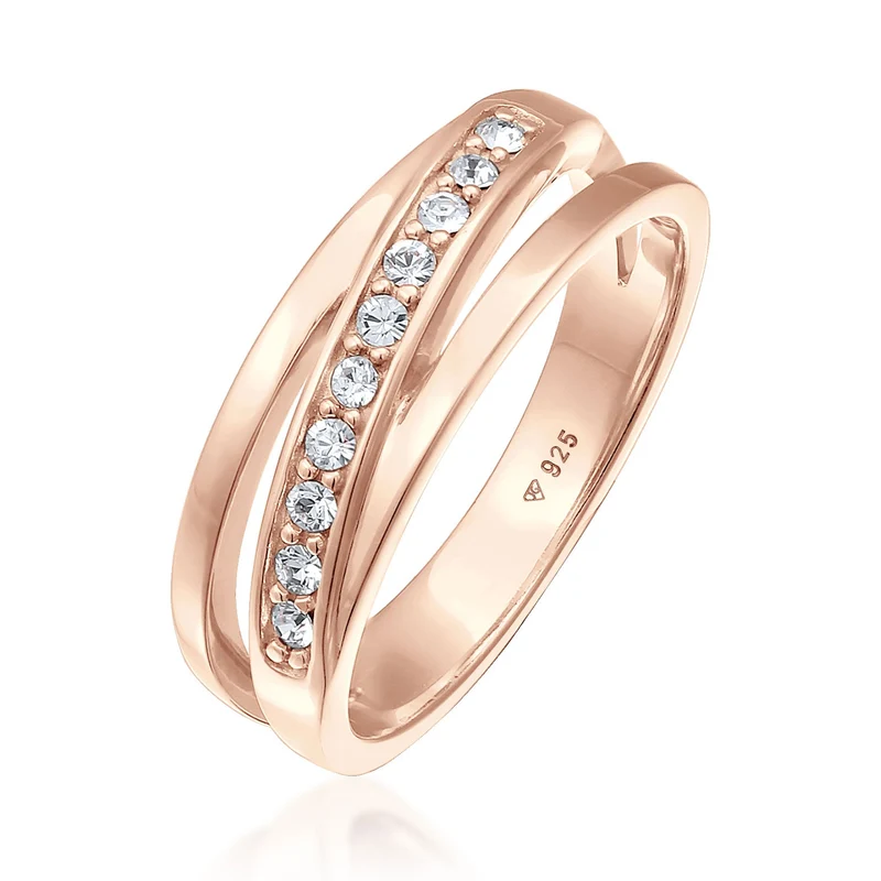 Bandring gedreht | Mit Kristallen von Swarovski® (Weiß)