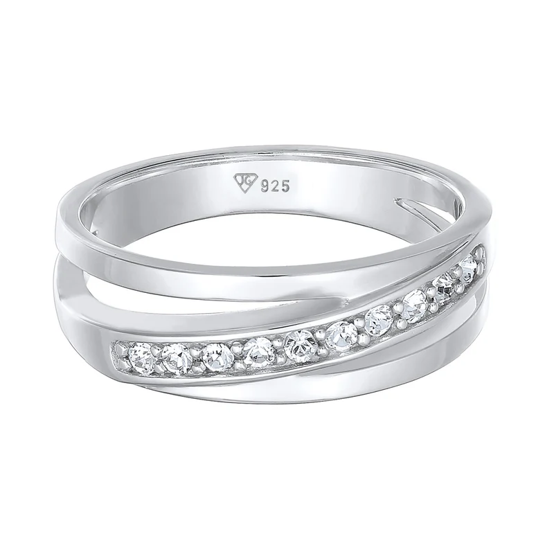Bandring gedreht | Mit Kristallen von Swarovski® (Weiß)