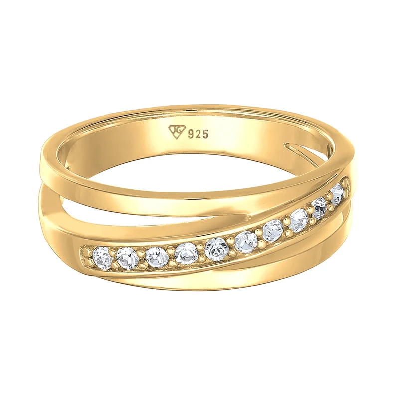 Bandring gedreht | Mit Kristallen von Swarovski® (Weiß)