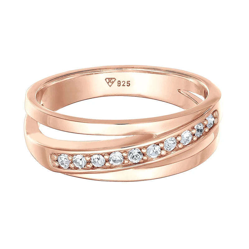 Bandring gedreht | Mit Kristallen von Swarovski® (Weiß)