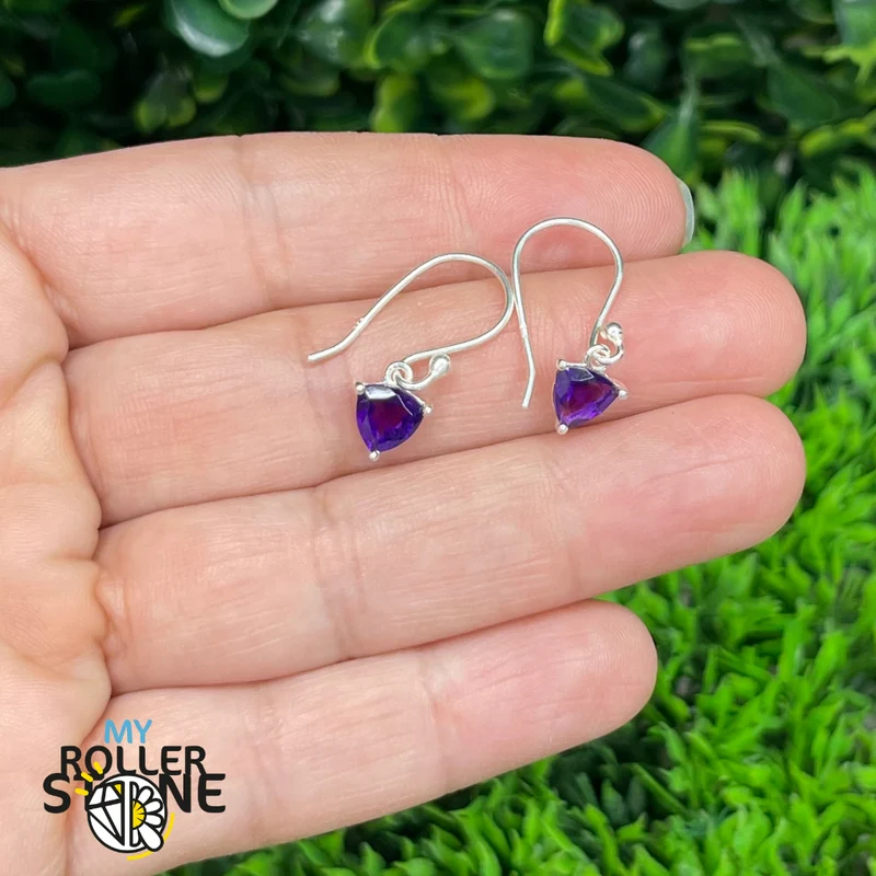 925 Silber Amethyst Trillon Ohrringe