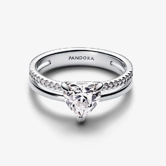 Double Band Heart Ring, Size 48