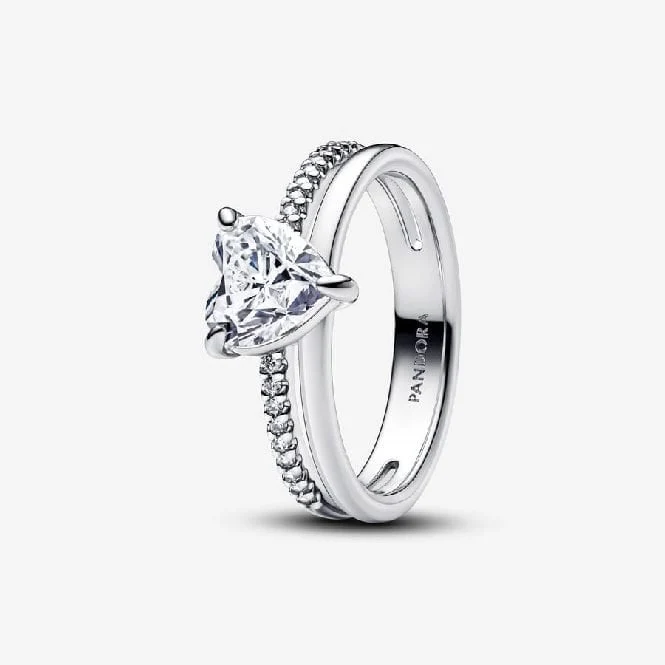 Double Band Heart Ring, Size 52