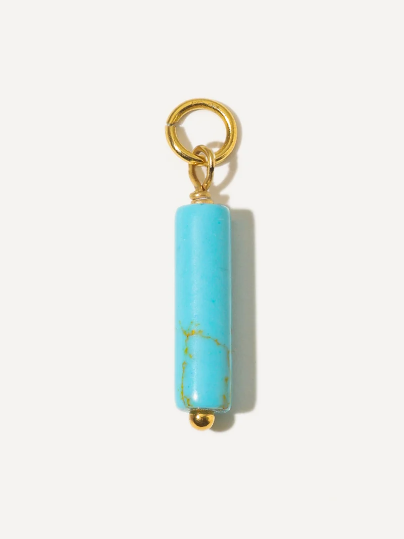 19x4mm Graceful Column Blue Ohrring-Charm