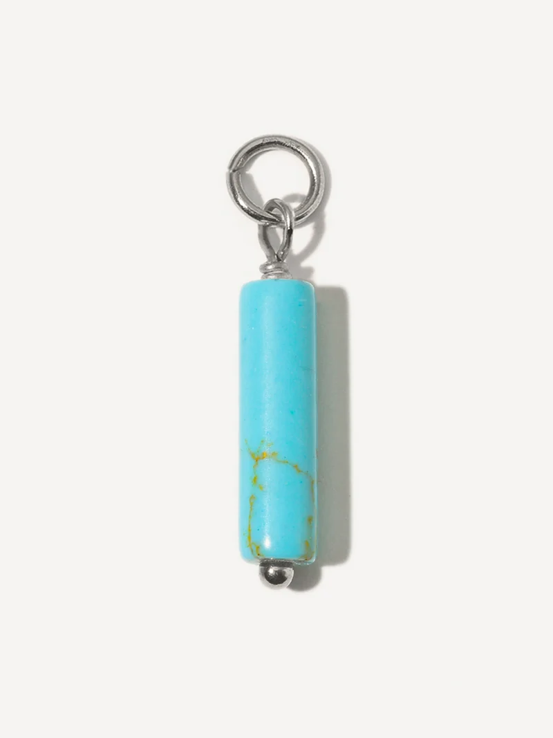 19x4mm Graceful Column Blue Ohrring-Charm