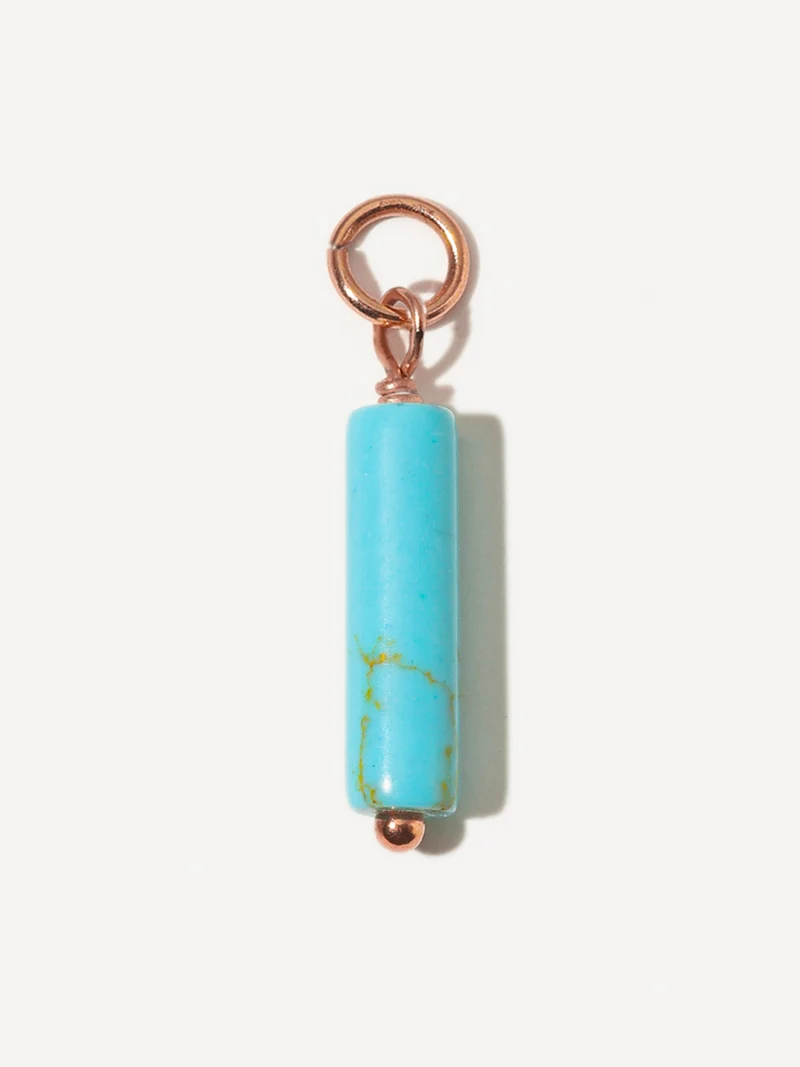 19x4mm Graceful Column Blue Ohrring-Charm