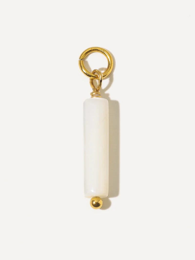 19x4mm Graceful Column White Ohrring-Charm