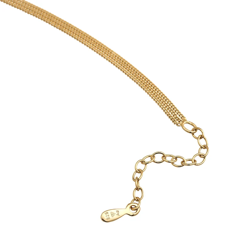 Layer-Halskette Plättchen Stab | Mit Kristallen von Swarovski® (Weiß)