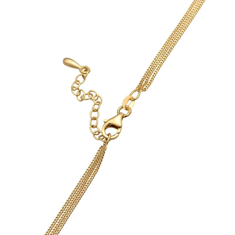 Layer-Halskette Plättchen Stab | Mit Kristallen von Swarovski® (Weiß)