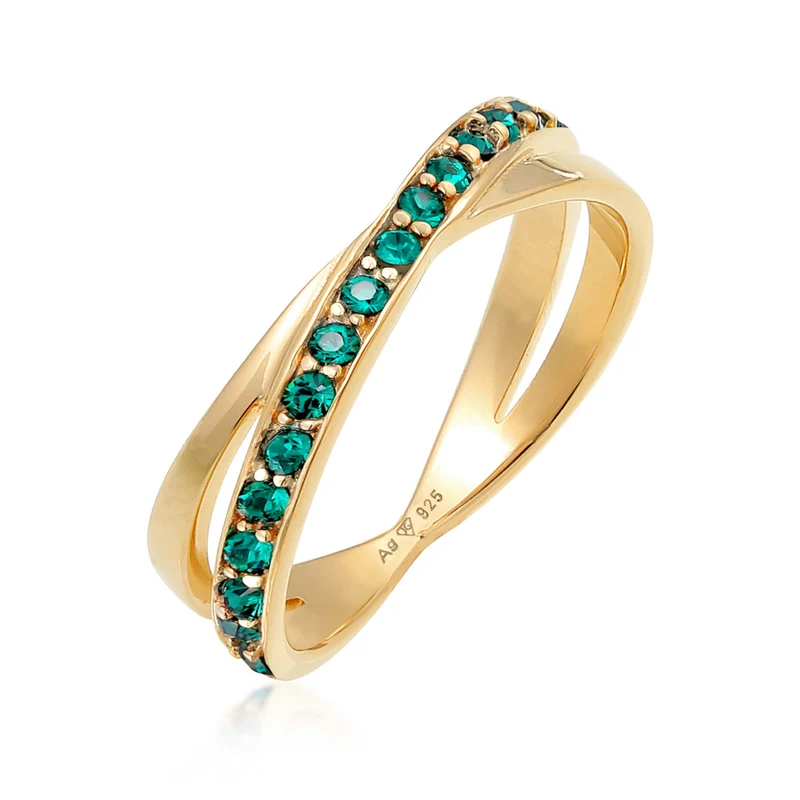 Wickelring Elegant | Mit Kristallen von Swarovski® (Grün)