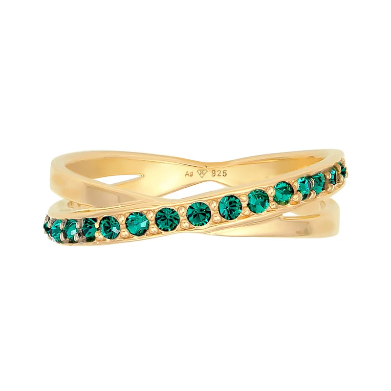 Wickelring Elegant | Mit Kristallen von Swarovski® (Grün)