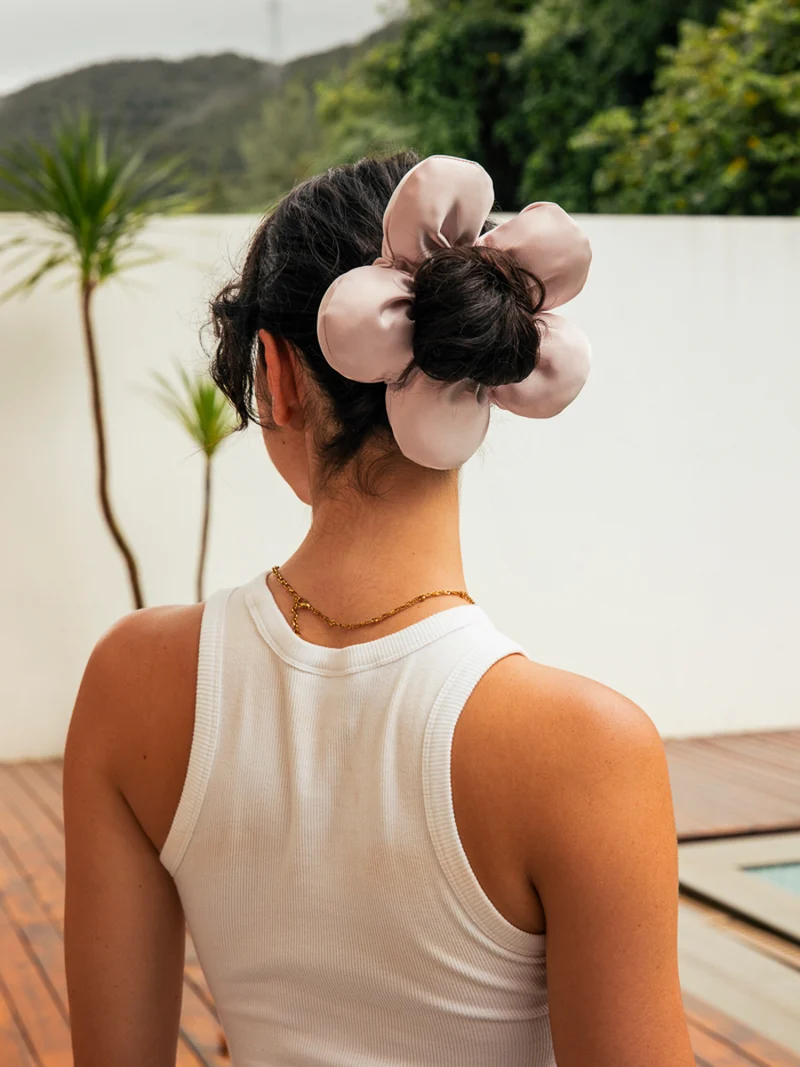 Cream Blossom Scrunchie