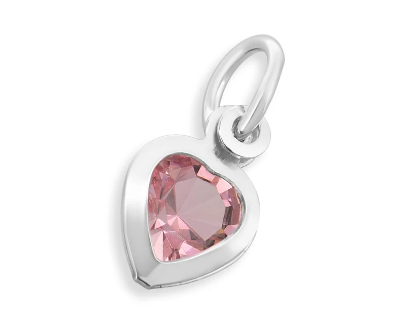 HERZ KRISTALL ANHÄNGER ROSA, SILBERANHÄNGER HERZ ROSA