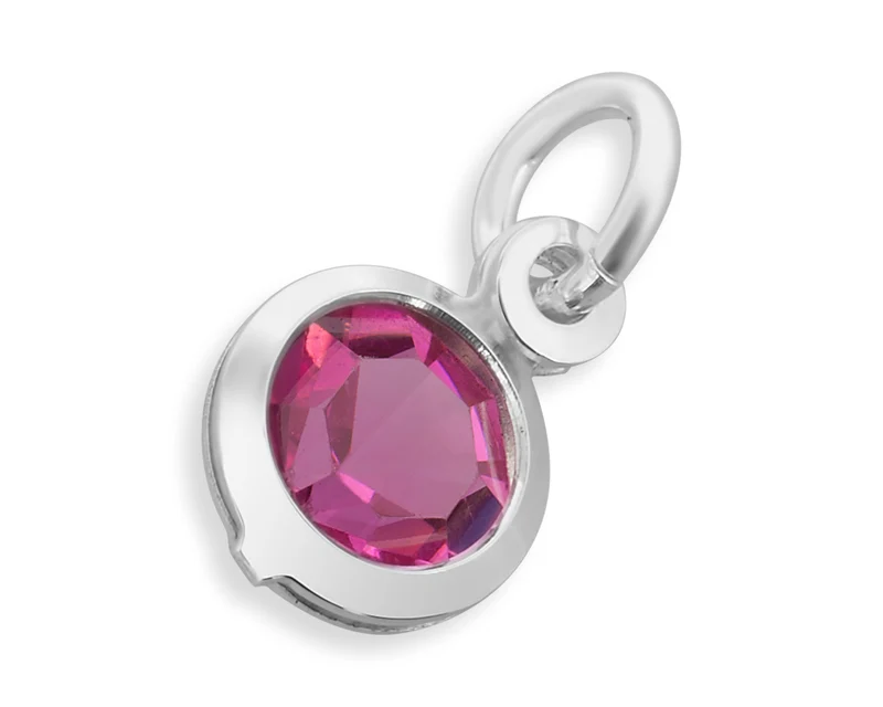 ROSA KRISTALL ALS KETTEN ANHÄNGER, MÄDCHENSCHMUCK SILBER, TAUFANHÄNGER