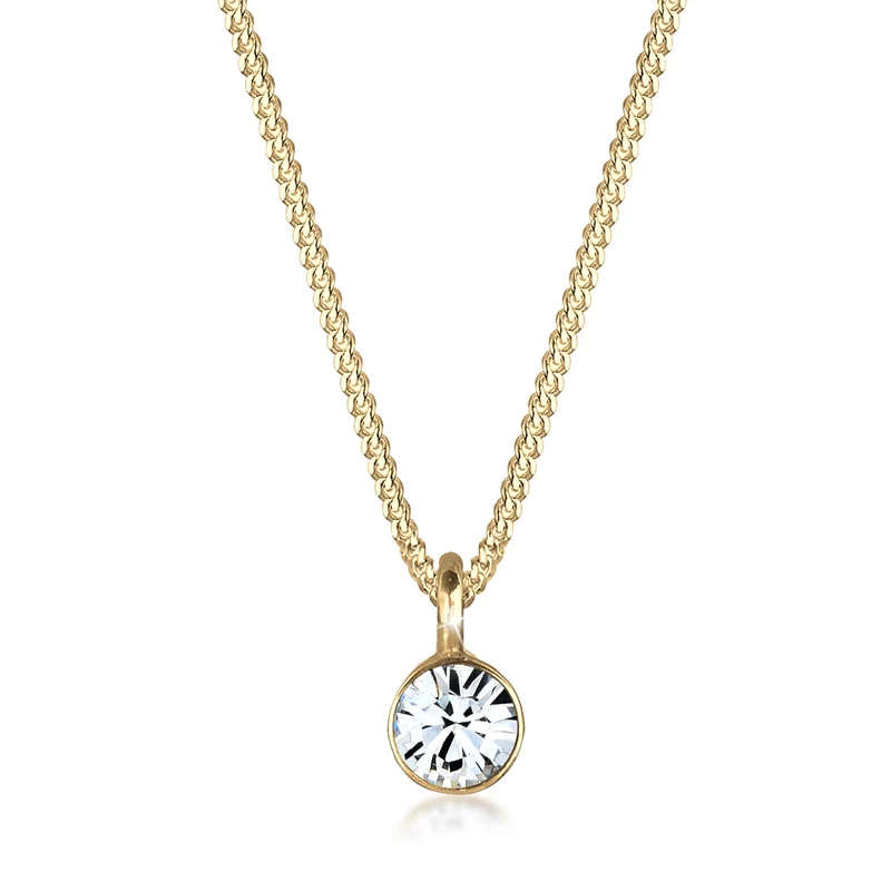 Halskette Solitär | Mit Kristallen von Swarovski® (Weiß)