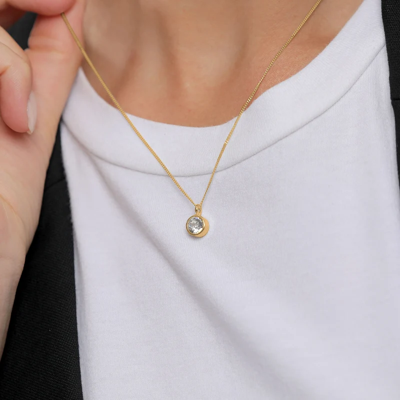 Halskette Solitär | Mit Kristallen von Swarovski® (Weiß)