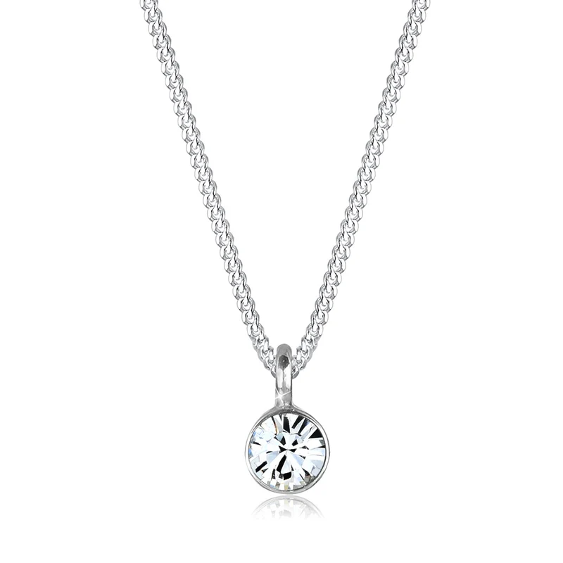 Halskette Solitär | Mit Kristallen von Swarovski® (Weiß)