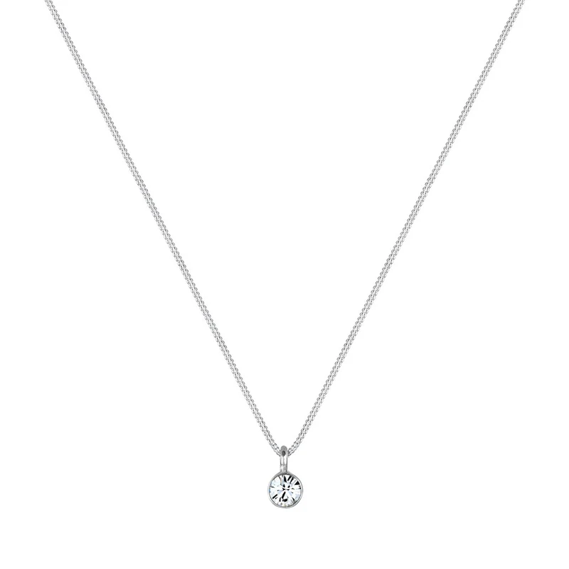 Halskette Solitär | Mit Kristallen von Swarovski® (Weiß)