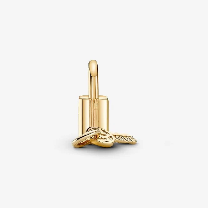 Gold Engravable Padlock & Key Dangle Charms