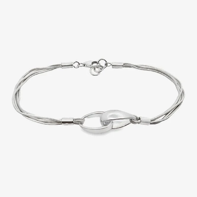 Silver Engravable Double Link Strands Bracelet