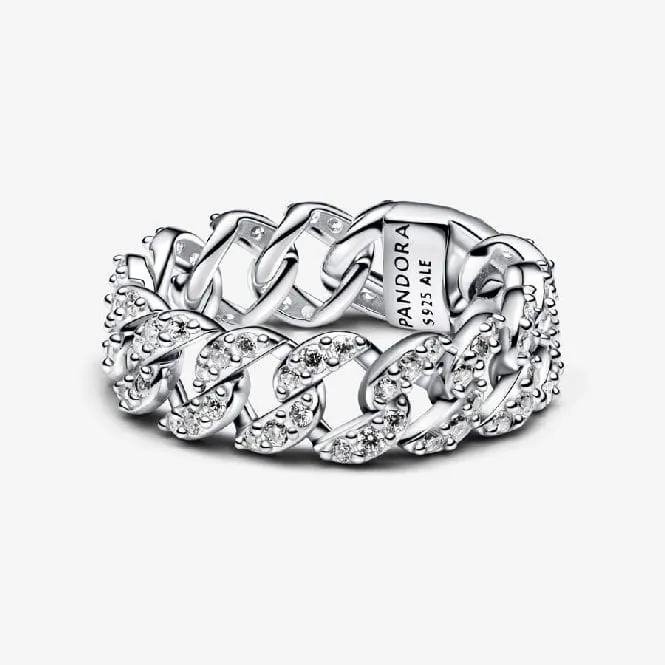 Pave Cuban Chain Ring, Size 50
