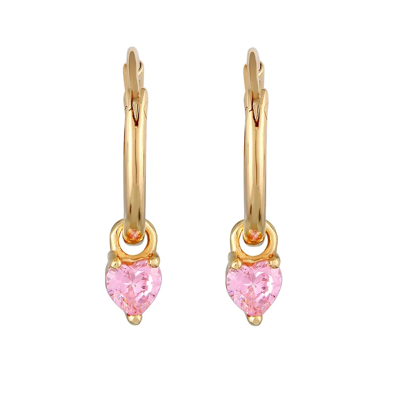 Creolen Herz | Zirkonia (Rosa)