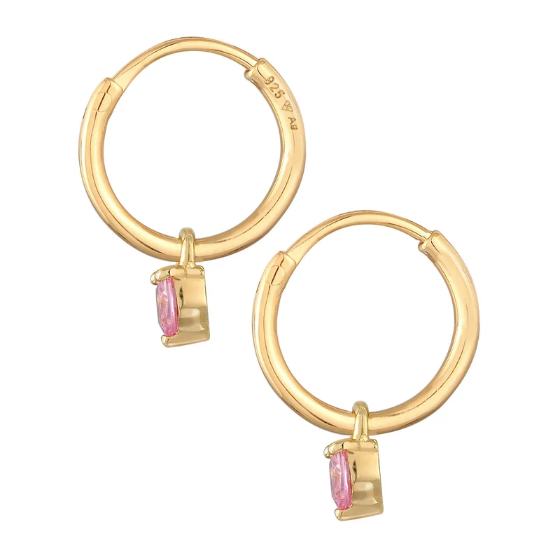 Creolen Herz | Zirkonia (Rosa)