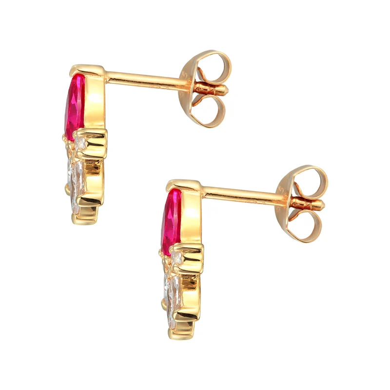 Ohrstecker Glamourös | Zirkonia, Synth. Rubin (Rosa)