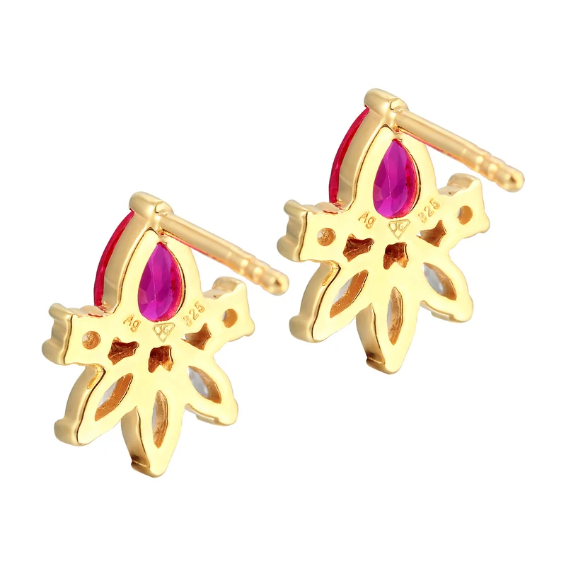 Ohrstecker Glamourös | Zirkonia, Synth. Rubin (Rosa)