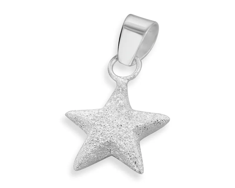 STERN ANHÄNGER 925 SILBER, KETTENANHÄNGER, 3D STERN, GEBURT SCHMUCK