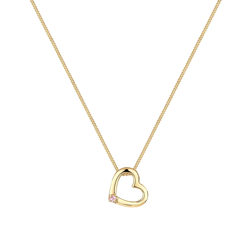 Halskette Herz Anhänger Cut-Out | Mit Kristallen von Swarovski® (Weiß)