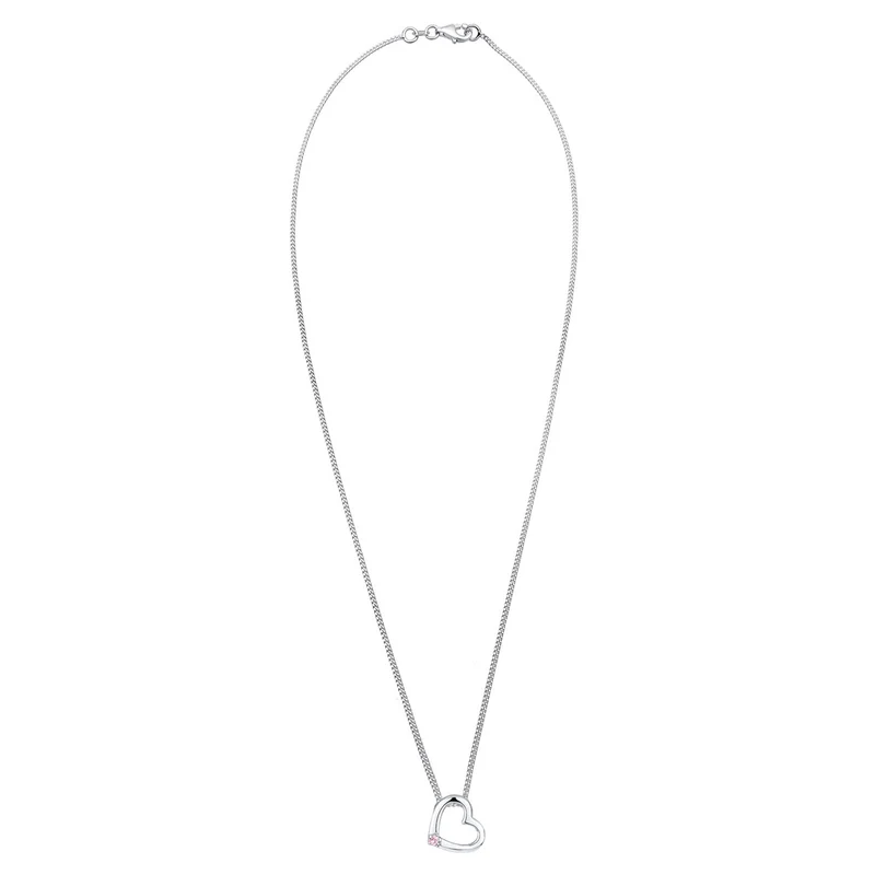 Halskette Herz Anhänger Cut-Out | Mit Kristallen von Swarovski® (Weiß)