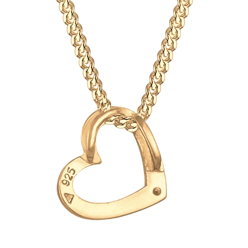 Halskette Herz Anhänger Cut-Out | Mit Kristallen von Swarovski® (Weiß)