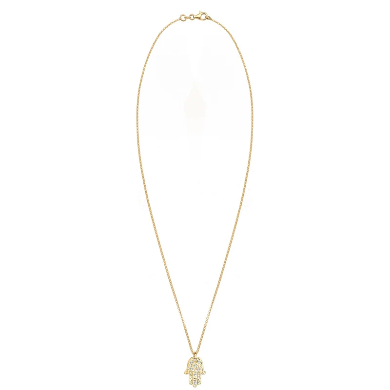 Halskette Hamsa Hand | Mit Kristallen von Swarovski® (Weiß)