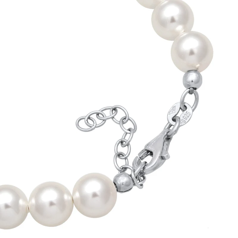 Perlen -Armband Kugel | Mit Kristallen von Swarovski® ( Weiß )
