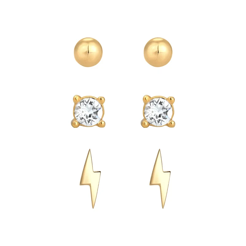 Ohrringset Blitz | Mit Kristallen von Swarovski® (Weiß)