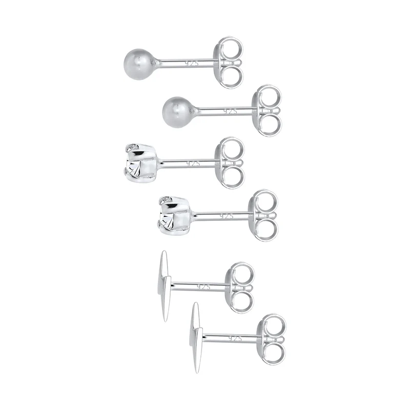 Ohrringset Blitz | Mit Kristallen von Swarovski® (Weiß)