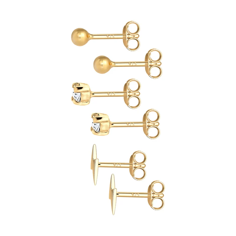 Ohrringset Blitz | Mit Kristallen von Swarovski® (Weiß)