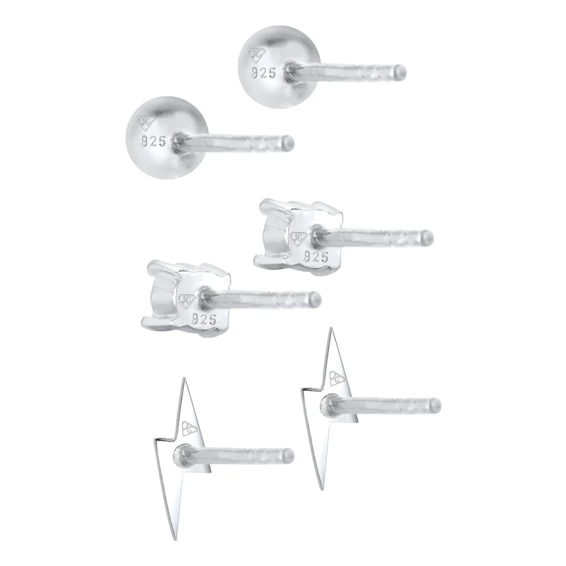 Ohrringset Blitz | Mit Kristallen von Swarovski® (Weiß)