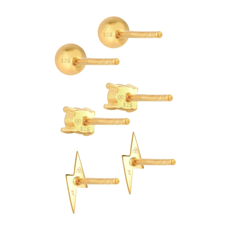 Ohrringset Blitz | Mit Kristallen von Swarovski® (Weiß)