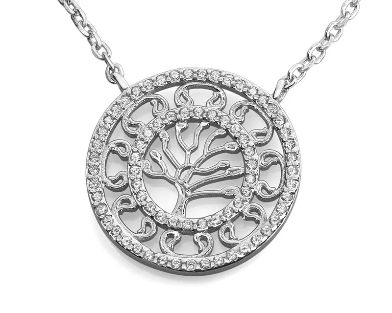 SILBERCOLLIER MIT LEBENSBAUM DAMEN