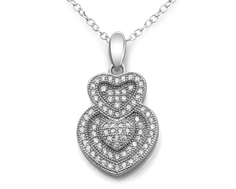 HERZ ANHÄNGER SILBER MIT ZIRKONIA, JUWELIER SCHMUCK ONLINE