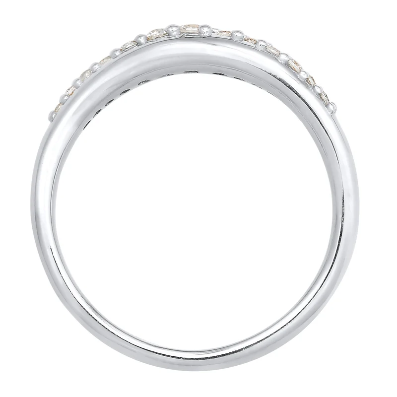 Ring Geschwungen | Zirkonia Kristalle (Weiß)